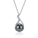 Pearl Pendant Necklace Silver Wedding Jewelry