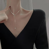 French Silver Plated Chokers Necklace Freshwater Pearls Tassel