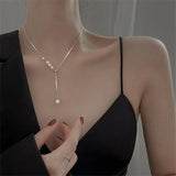 French Silver Plated Chokers Necklace Freshwater Pearls Tassel