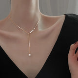 French Silver Plated Chokers Necklace Freshwater Pearls Tassel