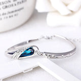 DAIWUJAN High Crystal Glass Charm Bracelets & Bangles Silver Bracelet