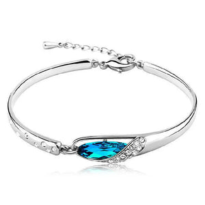 DAIWUJAN High Crystal Glass Charm Bracelets & Bangles Silver Bracelet