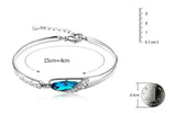 DAIWUJAN High Crystal Glass Charm Bracelets & Bangles Silver Bracelet
