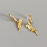 925 Sterling Silver Parrot Hoop Earrings