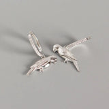925 Sterling Silver Parrot Hoop Earrings
