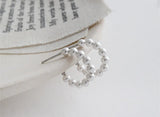 Geometric Round Pearl Earrings 925 Sterling Silver Hoop Earrings