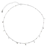925 Silver Round Beads Disc Choker Necklace for Women