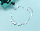 925 Silver Heart Beads Box Chain Bracelet for Women
