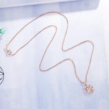 Rose Daisy Pendant Necklace 925 Silver Flower Women's Necklaces