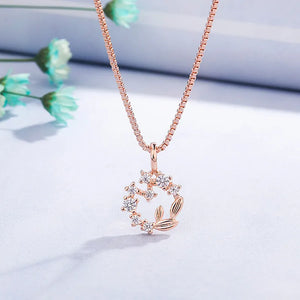 Rose Daisy Pendant Necklace 925 Silver Flower Women's Necklaces