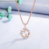 Rose Daisy Pendant Necklace 925 Silver Flower Women's Necklaces