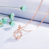 Rose Daisy Pendant Necklace 925 Silver Flower Women's Necklaces