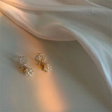 Zircon Pearl Earrings Small 925 Sterling Silver Stud Wedding Party Jewelry