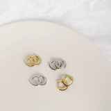 Crystal Zircon 925 Silver Huggie Earrings Small Circle Studs Fine Jewelry