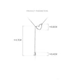 925 Silver Hollow Heart Y Choker Necklace for Women Girls