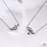 Silver Plated Star Moon Necklaces Gemstone Planet Clavicle Chain