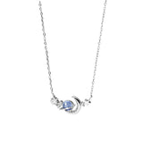 Silver Plated Star Moon Necklaces Gemstone Planet Clavicle Chain