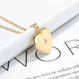 925 Silver Heart Pendant Zircon Necklace for Women