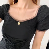 925 Silver Heart Pendant Zircon Necklace for Women