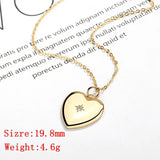 925 Silver Heart Pendant Zircon Necklace for Women