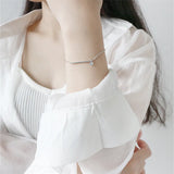 925 Silver Zircon Anklet Bracelet Minimalist Jewelry for Women