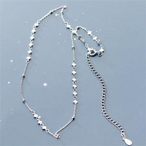925 Silver Romantic Love Heart Choker Necklace for Women