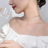 925 Silver Romantic Love Heart Choker Necklace for Women
