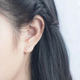 925 Silver Heart Stud Earrings for Women Party Jewelry Gift