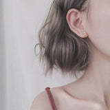 925 Silver Heart Stud Earrings for Women Party Jewelry Gift