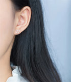 925 Silver Heart Stud Earrings for Women Party Jewelry Gift