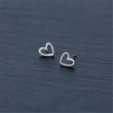925 Silver Heart Stud Earrings for Women Party Jewelry Gift