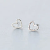 925 Silver Heart Stud Earrings for Women Party Jewelry Gift