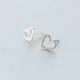 925 Silver Heart Stud Earrings for Women Party Jewelry Gift