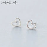 925 Silver Heart Stud Earrings for Women Party Jewelry Gift