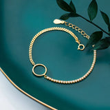 925 Sterling Silver Circle Chain Crystal Tennis Bracelet for Women