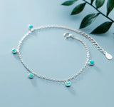 925 Sterling Silver Pink Green Heart Pendant Bracelet Romantic Jewelry