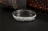 Sterling Silver Ethnic Style Peacock Cuff Bracelet
