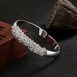 Sterling Silver Ethnic Style Peacock Cuff Bracelet