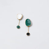 Green Geometric Stud Earrings 925 Sterling Silver Fine Jewelry