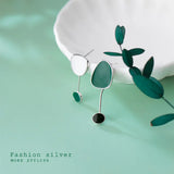 Green Geometric Stud Earrings 925 Sterling Silver Fine Jewelry