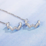DAIWUJAN Silver Zircon Clip on Earrings for Women Girl Wave Tassel Ear Cuff