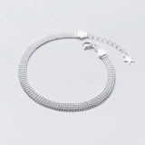 925 Silver Beaded Chain Bracelets Star Charm Fashion Party Jewelry
