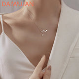 Silver Plated Heartbeat Necklace Women's Clavicle Chain Heart Choker