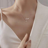 Silver Plated Heartbeat Necklace Women's Clavicle Chain Heart Choker