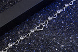 925 Silver Heart Charm Bracelet Romantic Hollow Design for Women