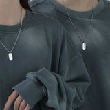 Vintage Silver Plated Pendant Necklace Hiphop Alphabet Couple Casual Jewelry