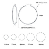DALARAN 925 Sterling Silver Small Hoop Earrings Round Circle Loop Ear Ring