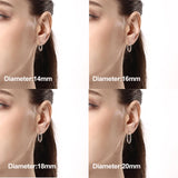 DALARAN 925 Sterling Silver Small Hoop Earrings Round Circle Loop Ear Ring