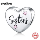 DALARAN Heart Shape Love Sterling Silver Charm 925 Friendship Sisters Bead