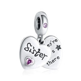 DALARAN Heart Shape Love Sterling Silver Charm 925 Friendship Sisters Bead